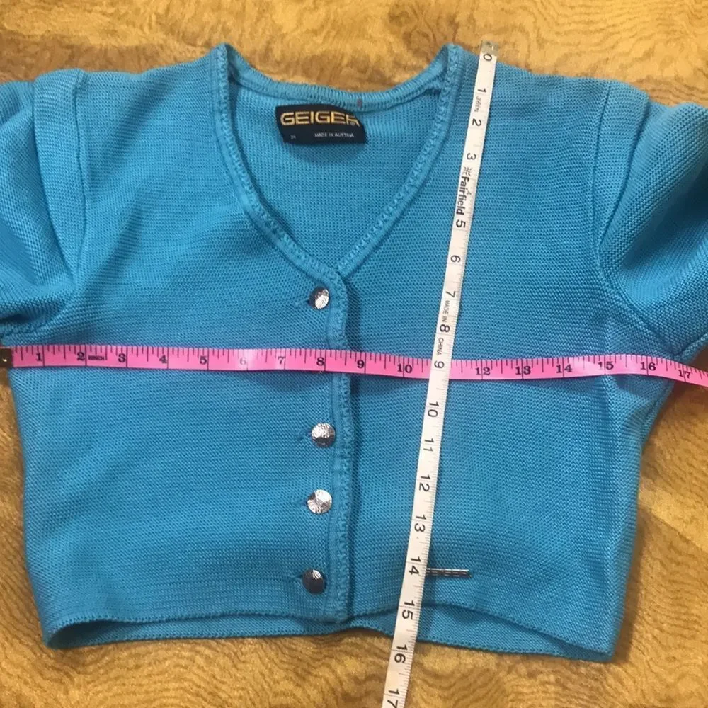 Vintage Geiger of Australia Women Blue Sweater Size 34